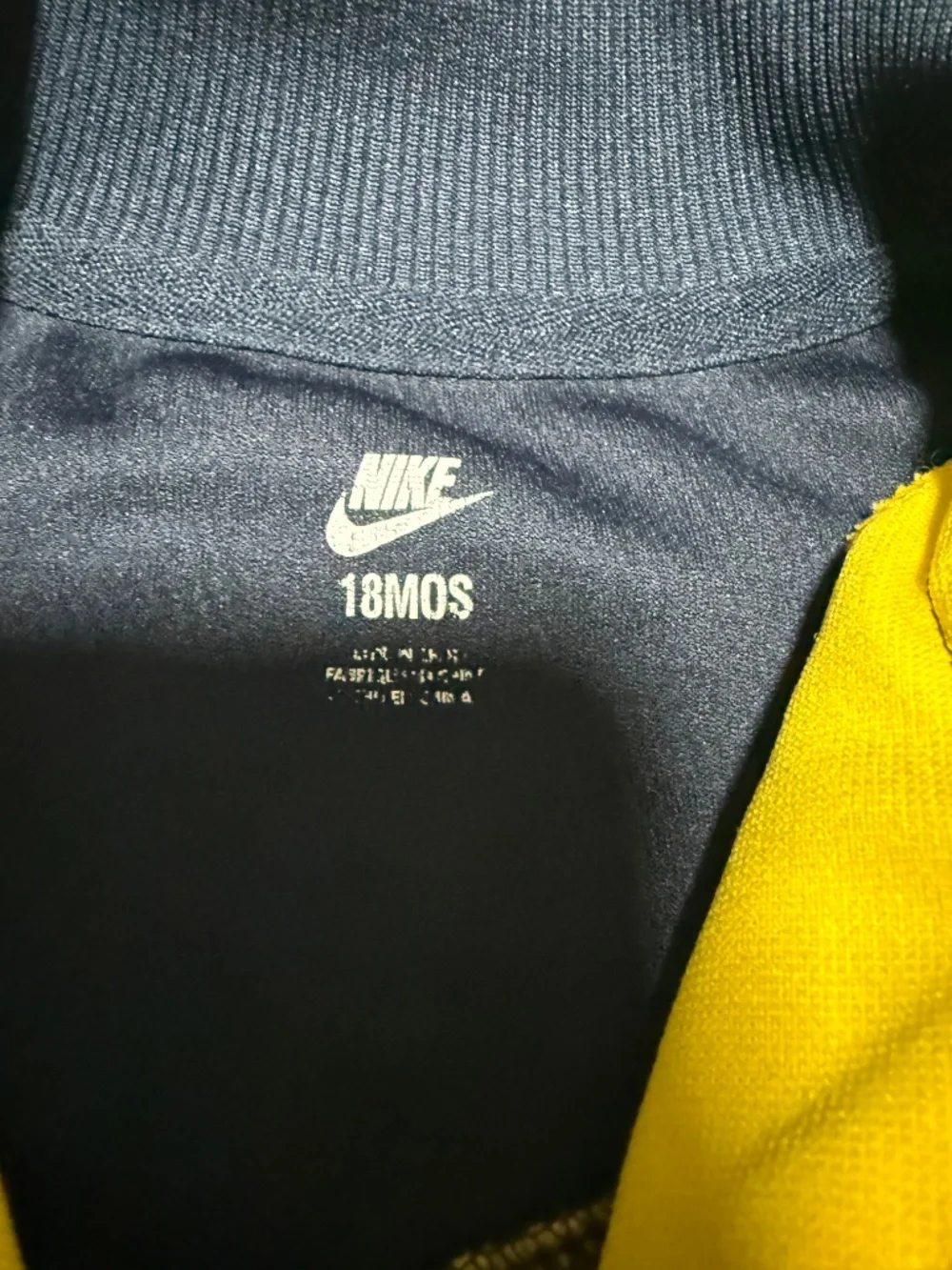 Nike 18M Yellow Blue Zip Up Jacket 72 Logo